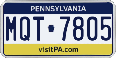 PA license plate MQT7805