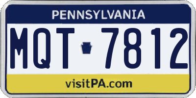PA license plate MQT7812