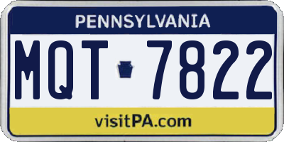 PA license plate MQT7822