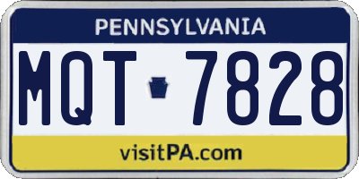 PA license plate MQT7828