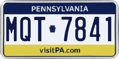 PA license plate MQT7841