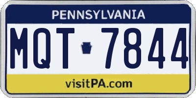 PA license plate MQT7844