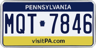 PA license plate MQT7846