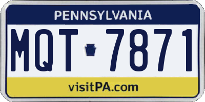 PA license plate MQT7871