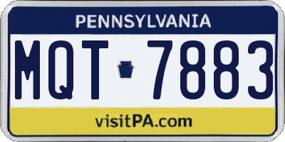 PA license plate MQT7883