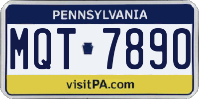 PA license plate MQT7890