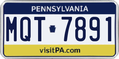 PA license plate MQT7891