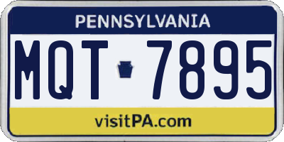 PA license plate MQT7895