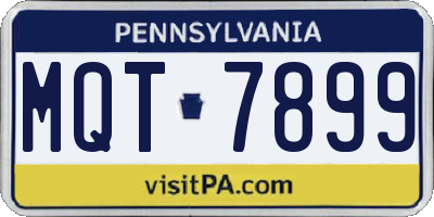 PA license plate MQT7899