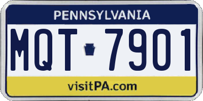 PA license plate MQT7901