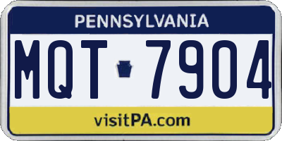 PA license plate MQT7904