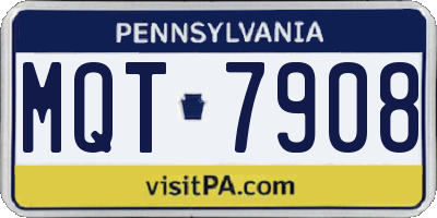 PA license plate MQT7908