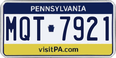 PA license plate MQT7921