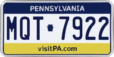 PA license plate MQT7922