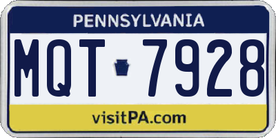 PA license plate MQT7928