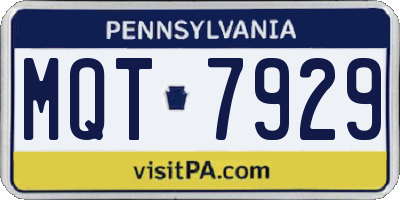PA license plate MQT7929