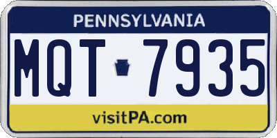 PA license plate MQT7935