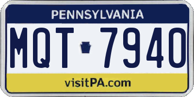 PA license plate MQT7940