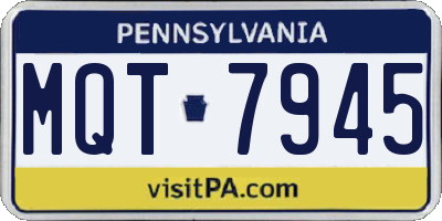 PA license plate MQT7945