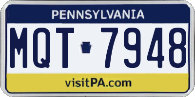PA license plate MQT7948