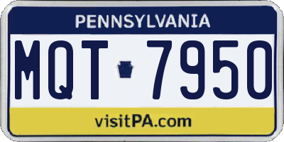 PA license plate MQT7950