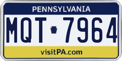 PA license plate MQT7964