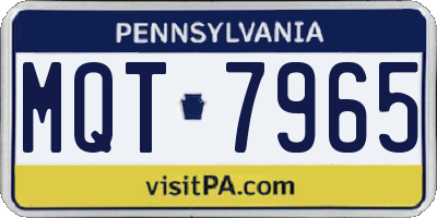 PA license plate MQT7965