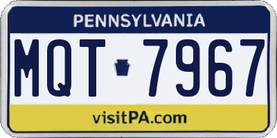 PA license plate MQT7967