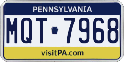 PA license plate MQT7968