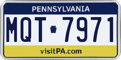 PA license plate MQT7971