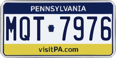 PA license plate MQT7976