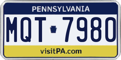 PA license plate MQT7980