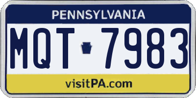 PA license plate MQT7983