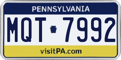 PA license plate MQT7992