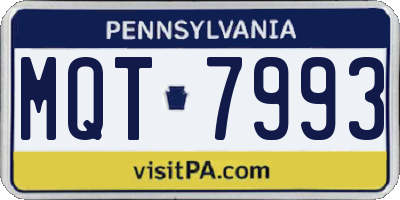 PA license plate MQT7993