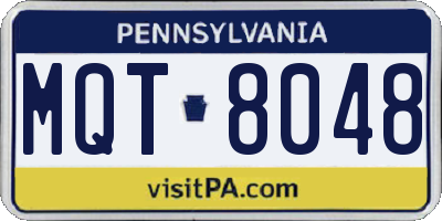 PA license plate MQT8048