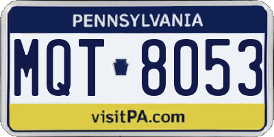 PA license plate MQT8053