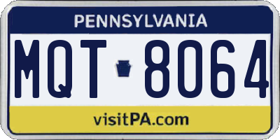 PA license plate MQT8064