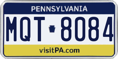 PA license plate MQT8084