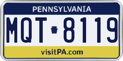 PA license plate MQT8119