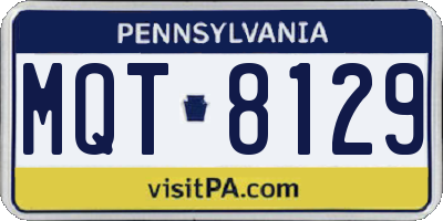 PA license plate MQT8129