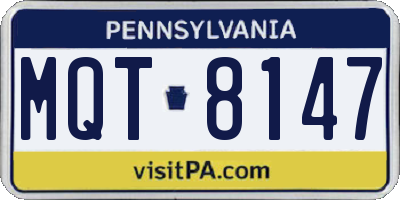 PA license plate MQT8147