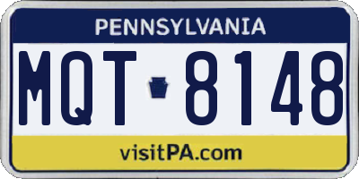 PA license plate MQT8148