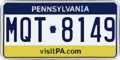 PA license plate MQT8149