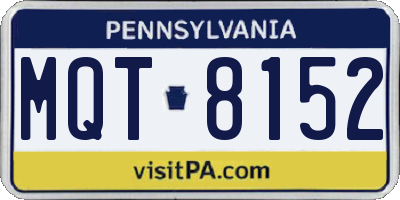 PA license plate MQT8152