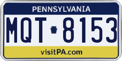PA license plate MQT8153