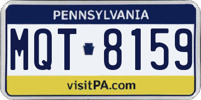 PA license plate MQT8159