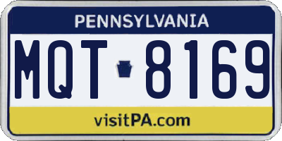 PA license plate MQT8169
