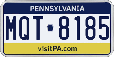 PA license plate MQT8185
