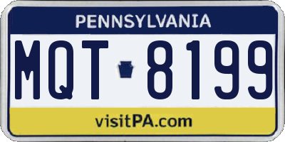 PA license plate MQT8199